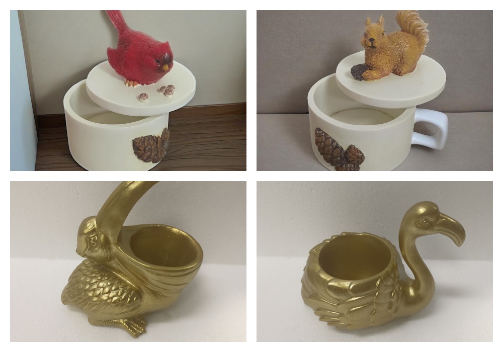Resin animal storage statues display