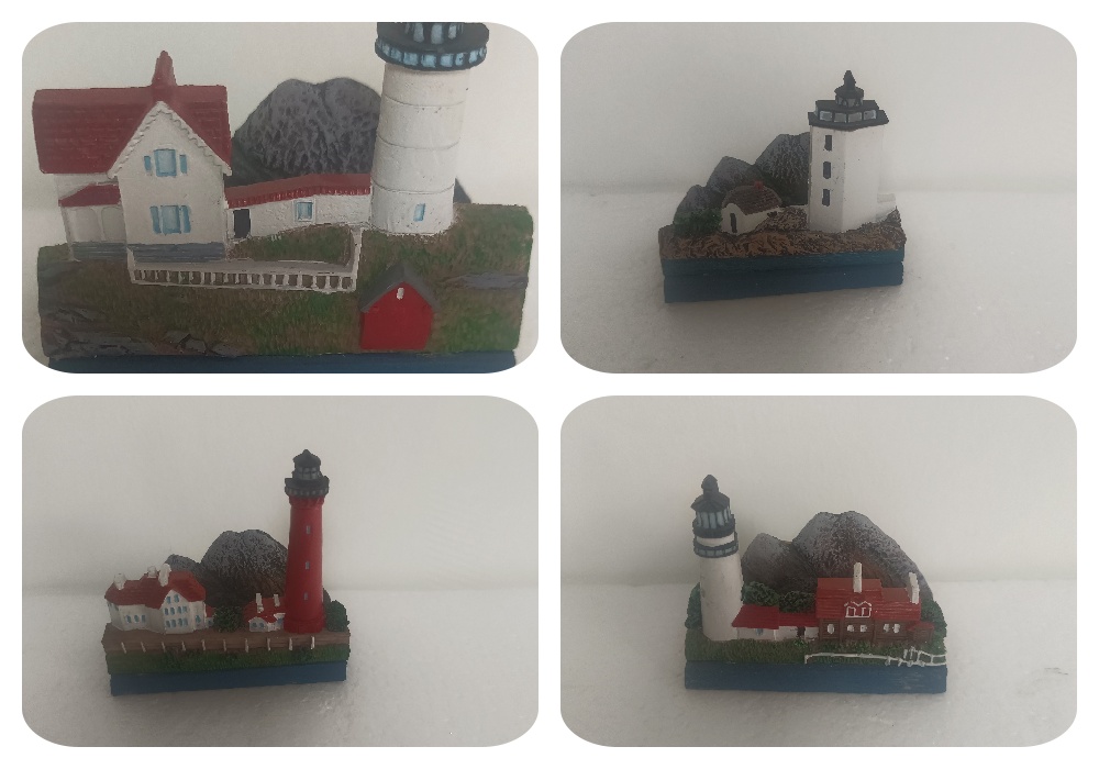 Resin house statues display
