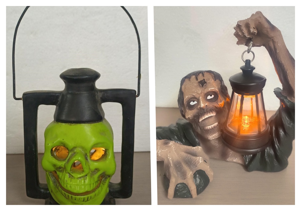 Halloween decoration skull ghost glowing lanterns