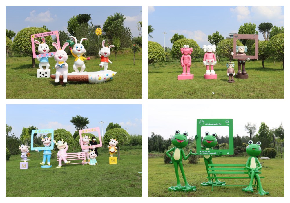 cartoon animal interactive statue