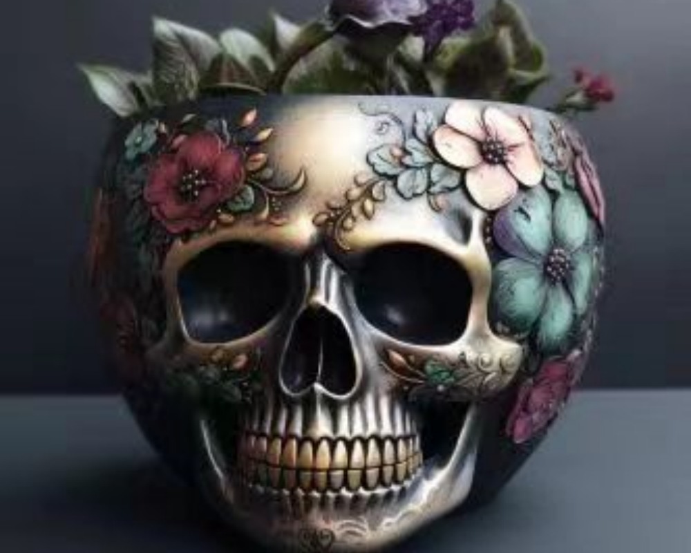Halloween Resin Skull Storage Containers