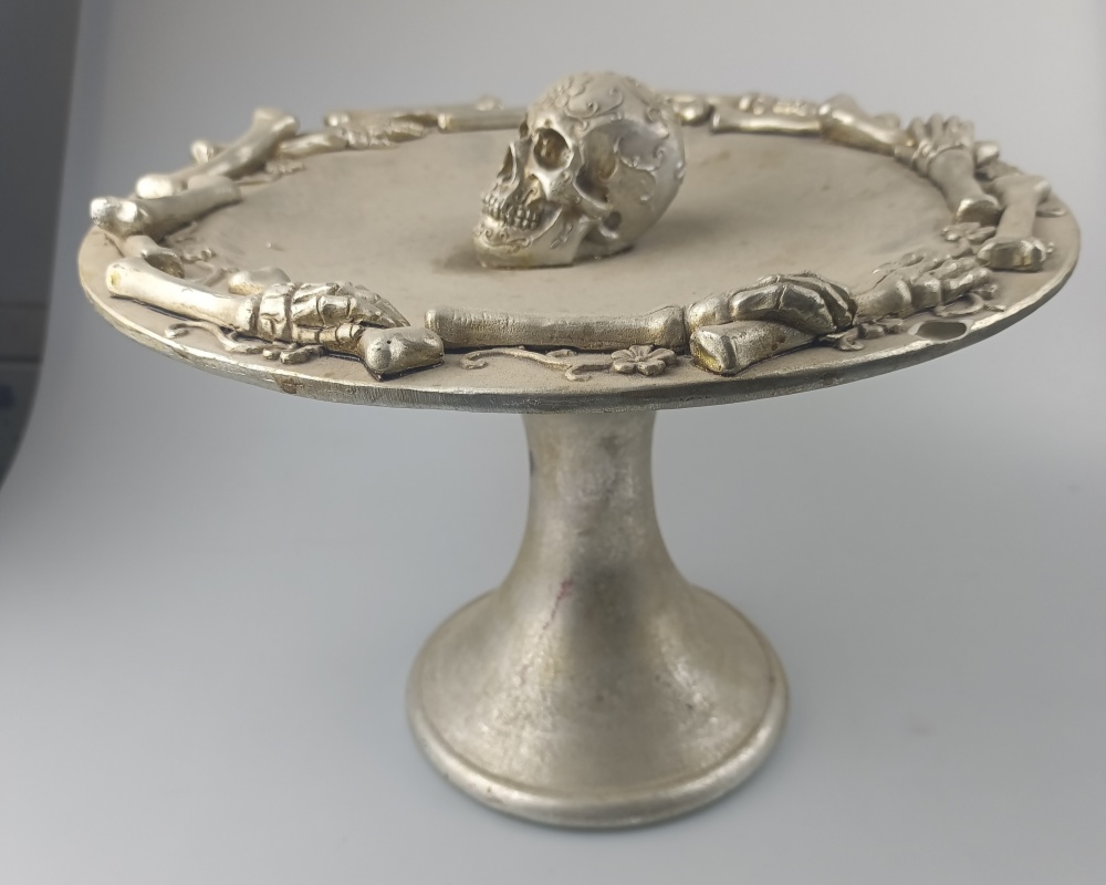 Halloween Resin Dessert Tray with Skull
