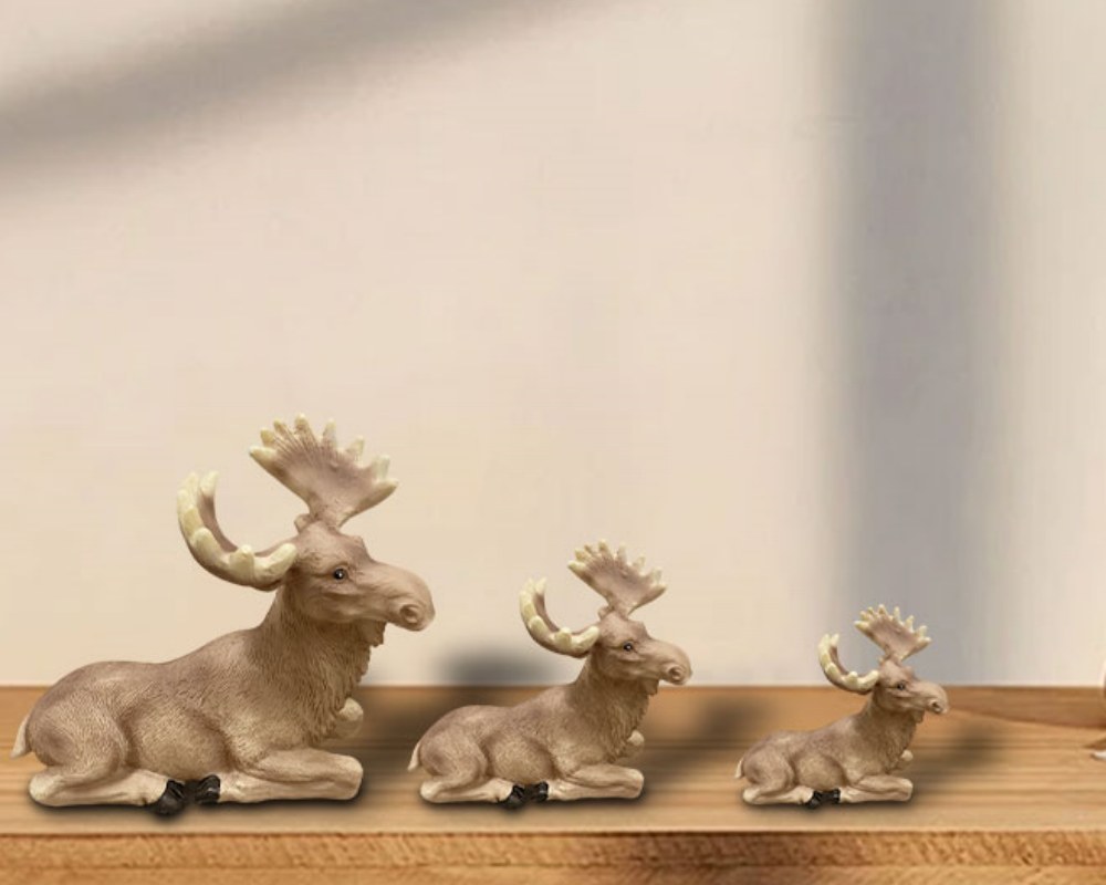 Embrace Christmas Wilderness Beauty with Our Graceful Resin Moose Figurine