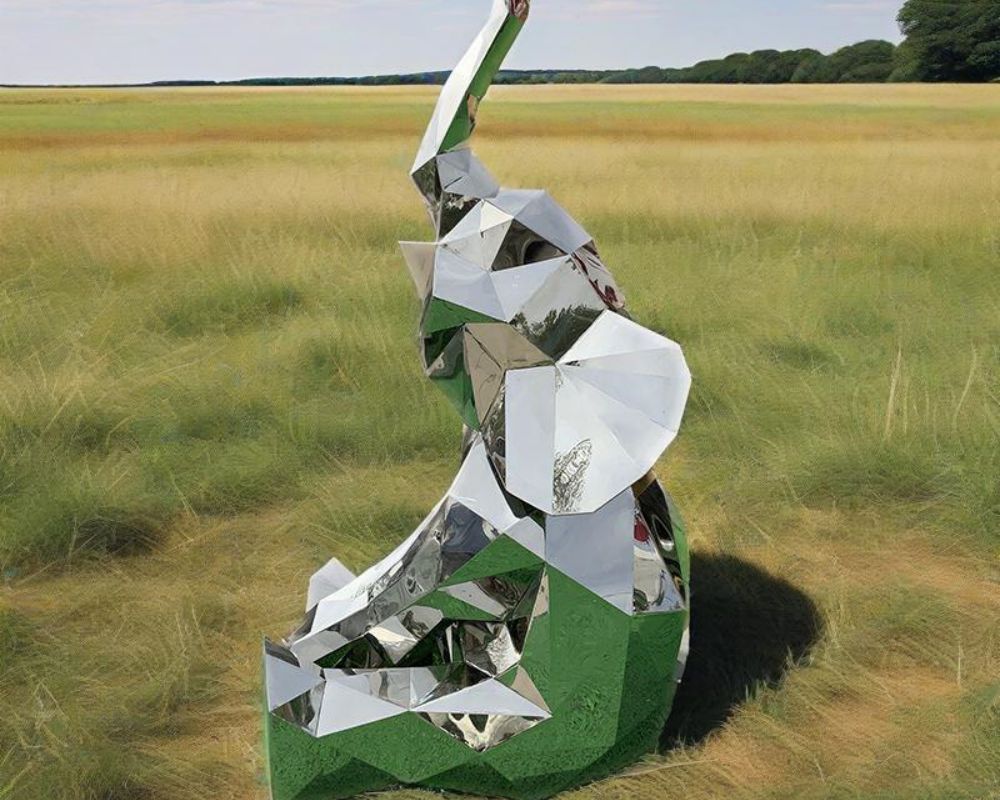 Geometric Elephant Sculpture in Stainless Steel with Optional Lighting