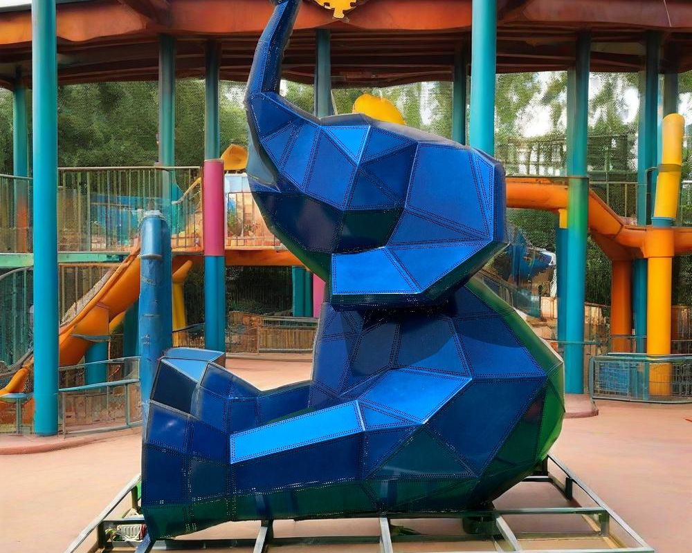 Geometric Elephant Sculpture in Stainless Steel with Optional Lighting