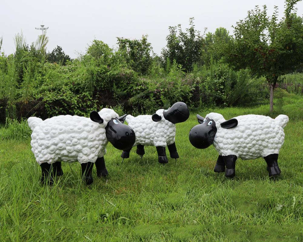 Garden Courtyard Decoration Simulation Sheep FRP Sculpture Sheep Statue