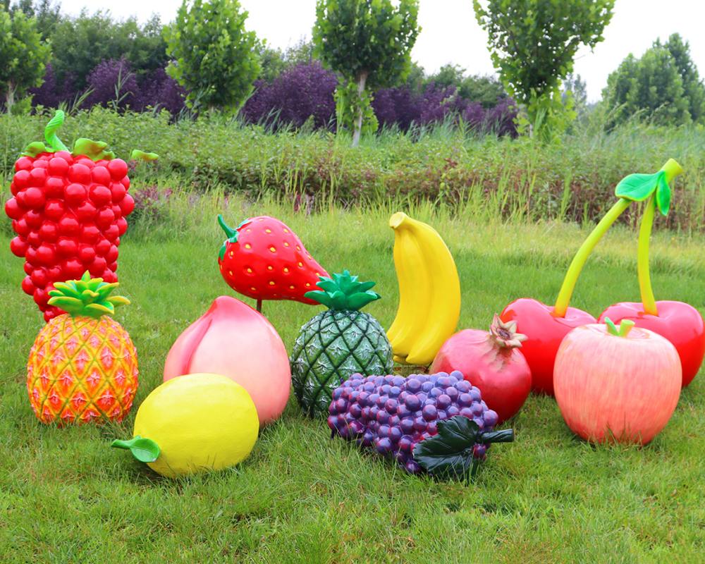 Durable Outdoor Decoration Fiberglass Sculpture Large Size Fruit Statue