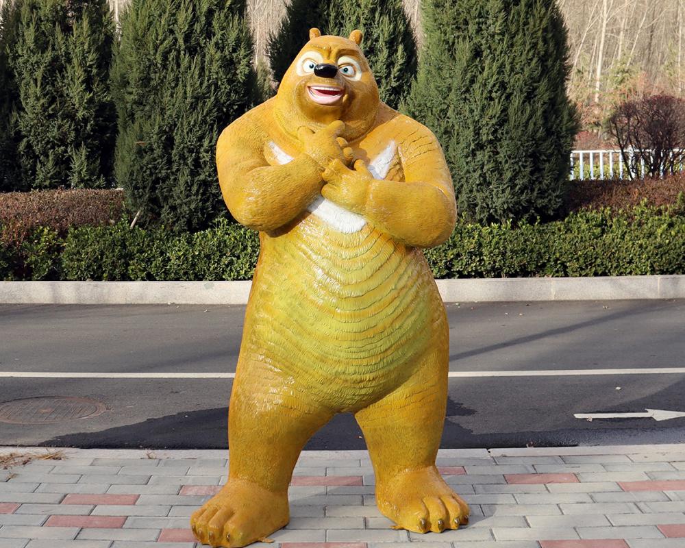 Fiberglass Chinese Cartoon Characters Boonie Bears Sculpture Bear Statue