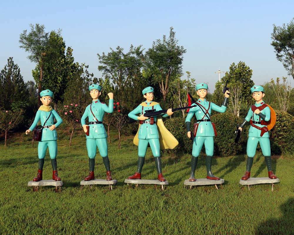 Outdoor Custom Fiberglass Cartoon Character Memorial Hero Sculpture Ornaments