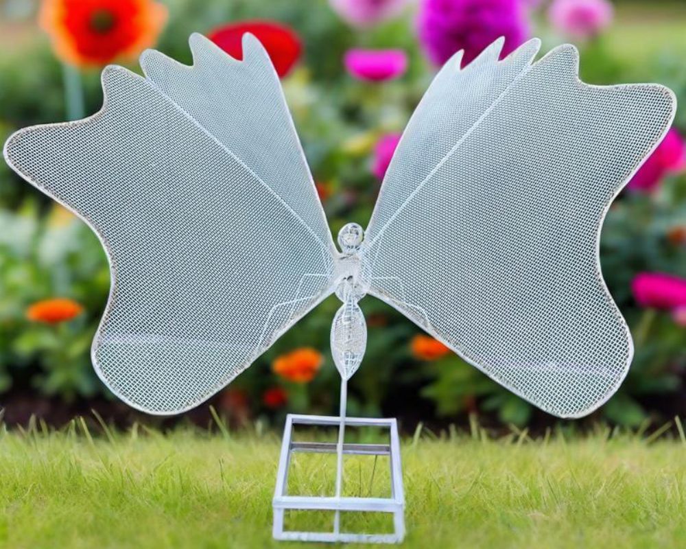 Ethereal Stainless Steel Hollow Butterfly Garden Sculpture