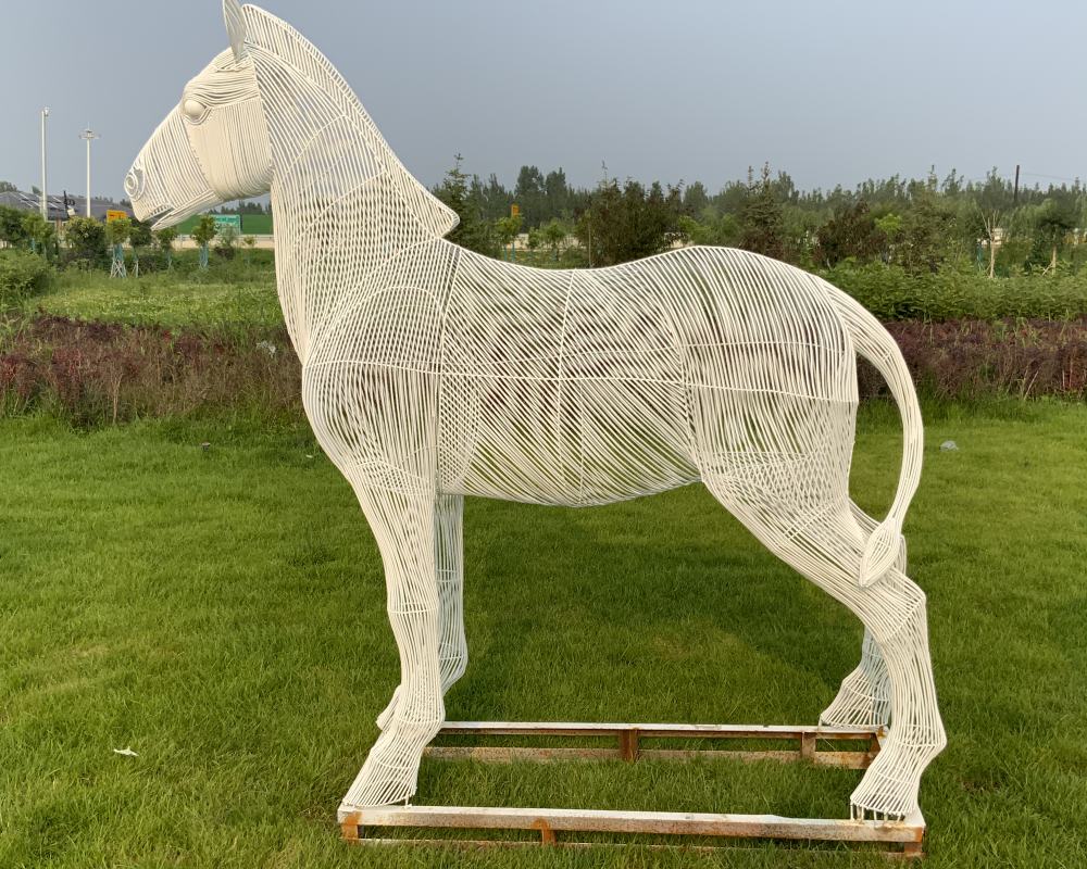 Wholesale Modern Metal Art Stainless Steel Woven Animal Sculptures for Home and Garden Decor