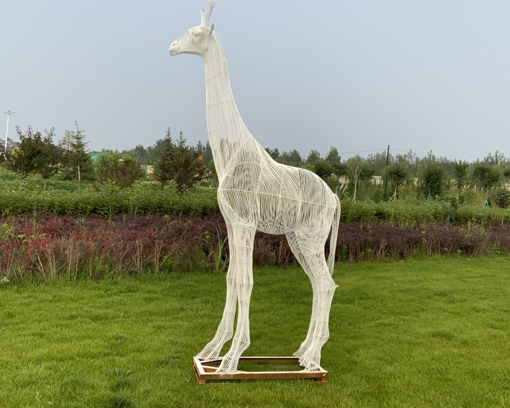 Wholesale Modern Metal Art Stainless Steel Woven Animal Sculptures for Home and Garden Decor
