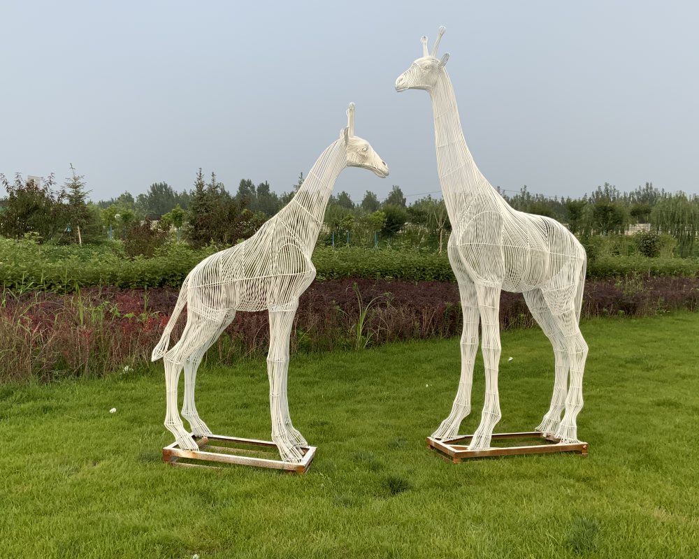 Wholesale Modern Metal Art Stainless Steel Woven Animal Sculptures for Home and Garden Decor