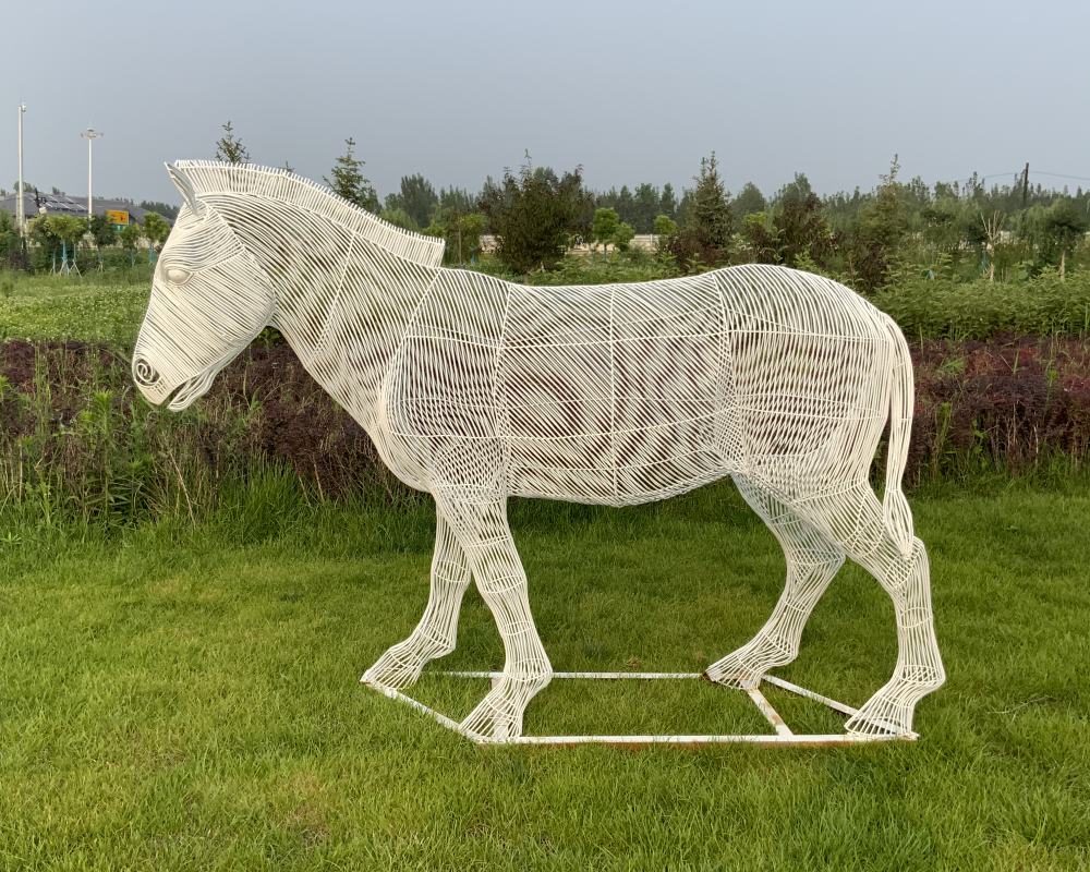 Wholesale Modern Metal Art Stainless Steel Woven Animal Sculptures for Home and Garden Decor