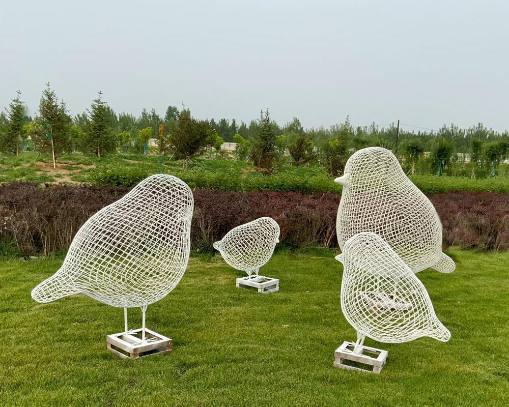 Wholesale Modern Metal Art Stainless Steel Woven Animal Sculptures for Home and Garden Decor