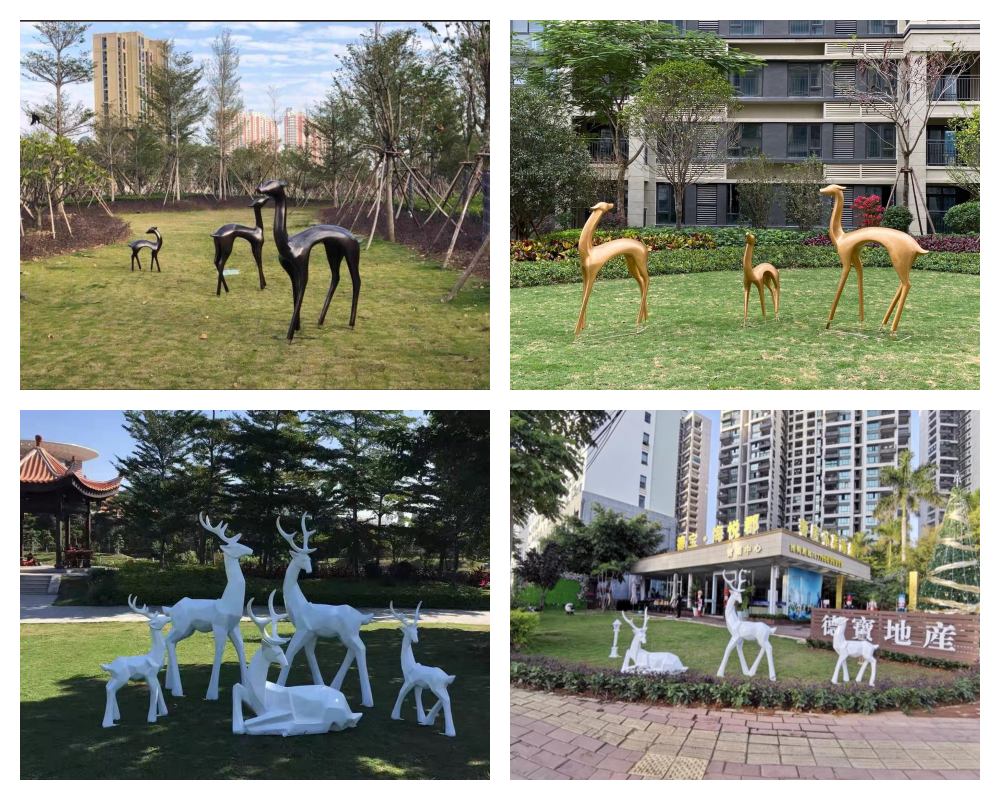 Life-size abstract deer sculpture