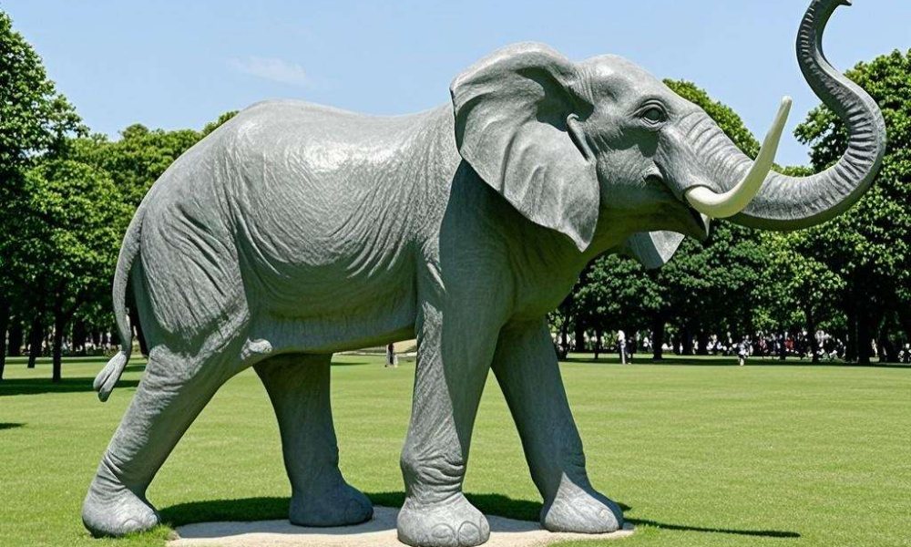 Fiberglass elephant sculpture