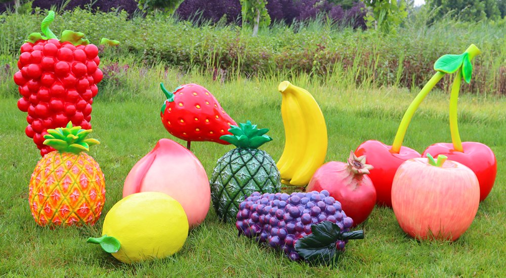 Large various fruit fiberglass sculpture