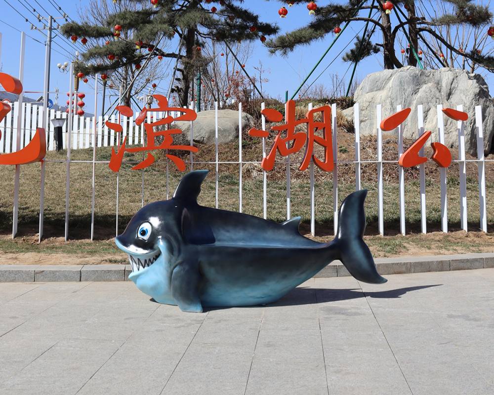 Large Realistic Fiberglass Shark Animal Statue for Theme Parks & Exhibits