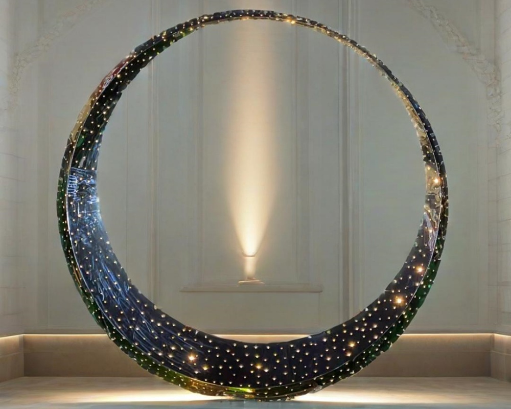 Outdoor Large Round Stainless Steel Landscape Sculpture