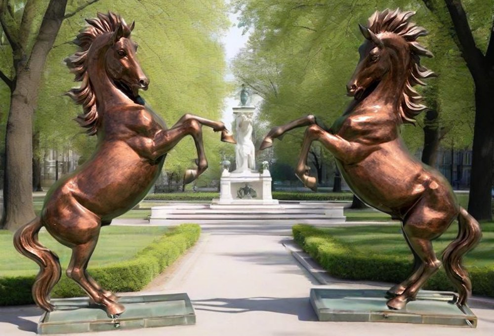 Grande Escultura de Cavalo em pé