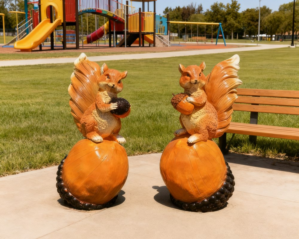 Lightweight squirrel-shaped animal sculpture