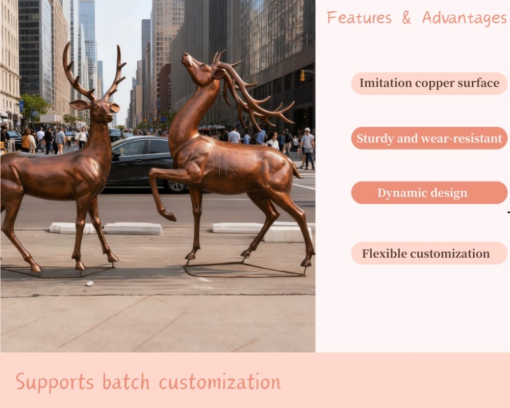 Features of bronze deer sculptures