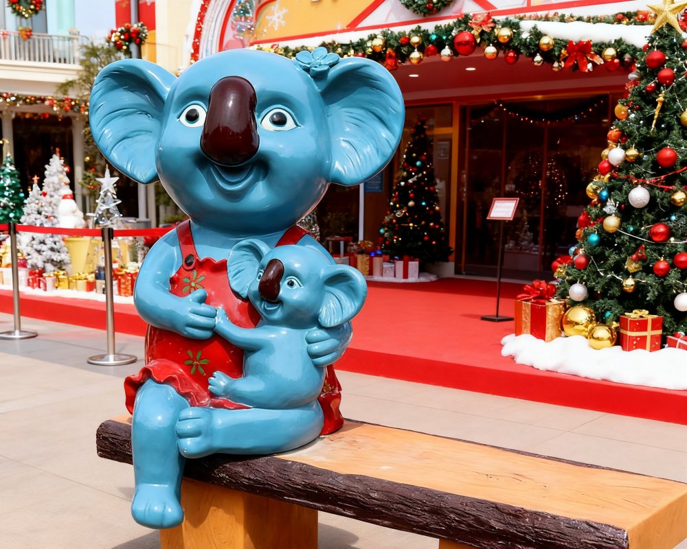 Koala Animal Cartoon Seat Interactive Sculpture for Decoration