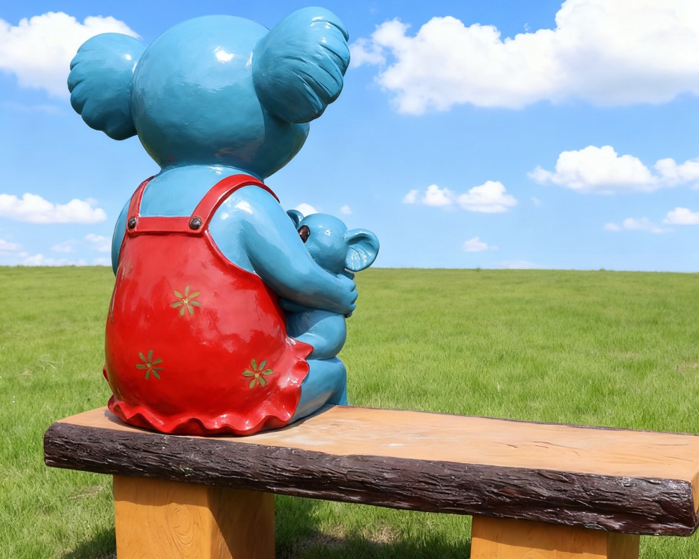 Koala Animal Cartoon Seat Interactive Sculpture for Decoration