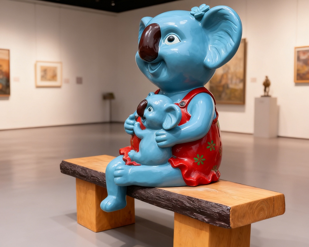 Koala Animal Cartoon Seat Interactive Sculpture for Decoration