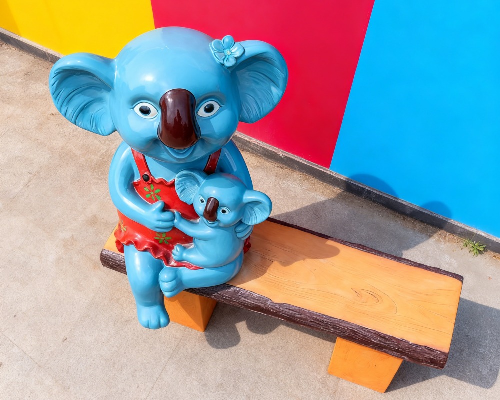Koala Animal Cartoon Seat Interactive Sculpture for Decoration