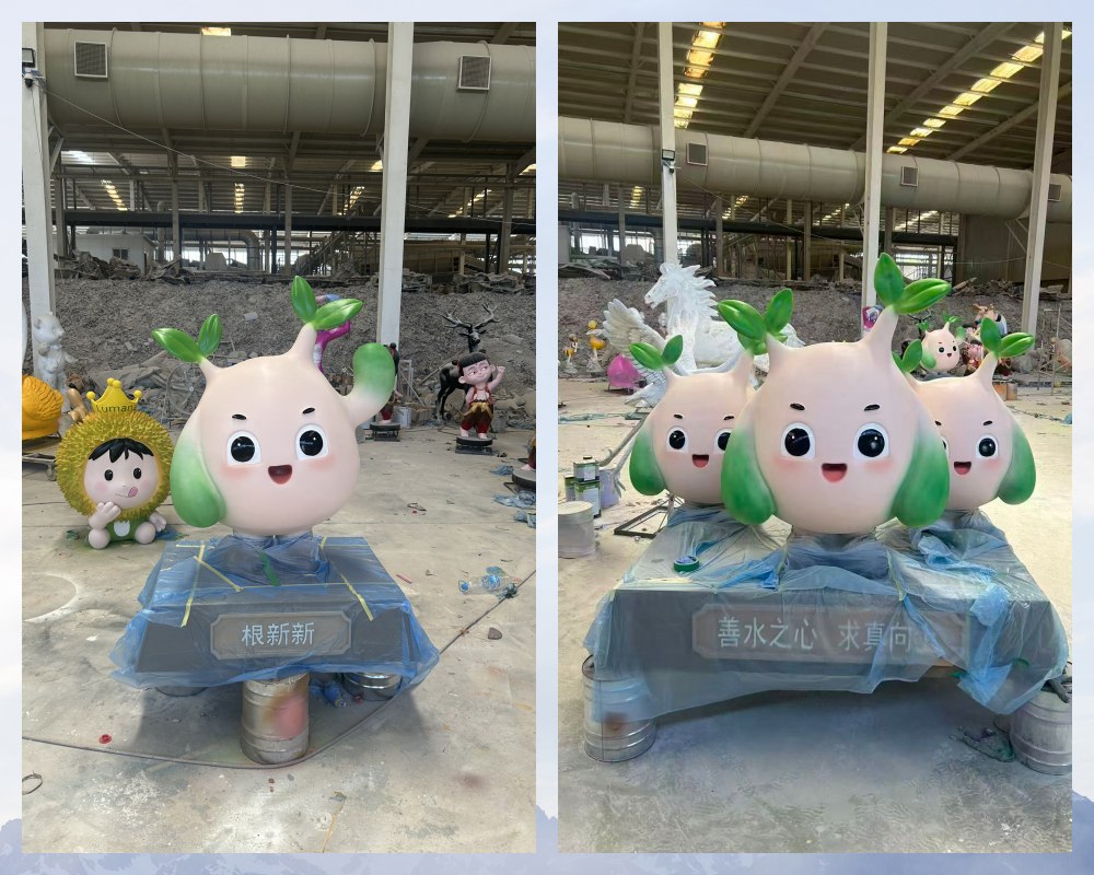 Cute mascot sculpture