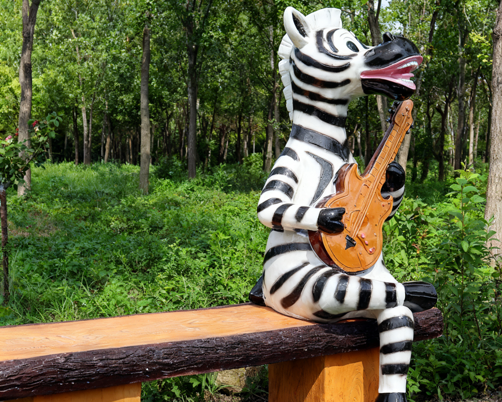 Zebra Animal Fiberglass Outdoor Interactive Sculptures for Park Decoration