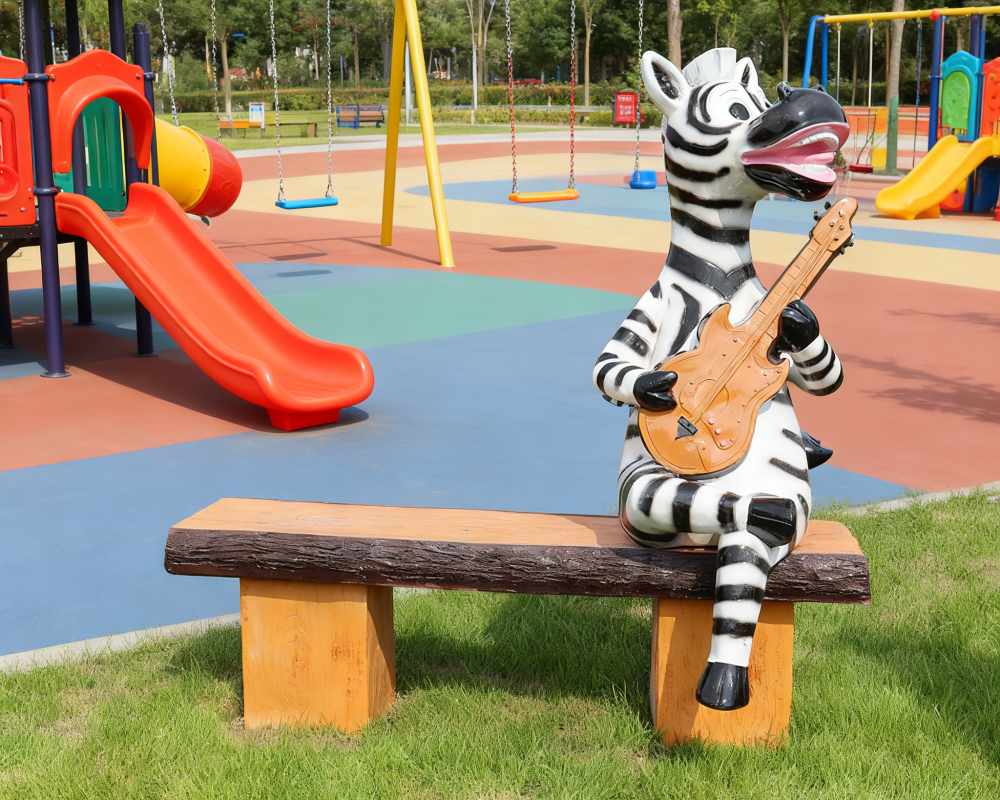 Zebra Animal Fiberglass Outdoor Interactive Sculptures for Park Decoration
