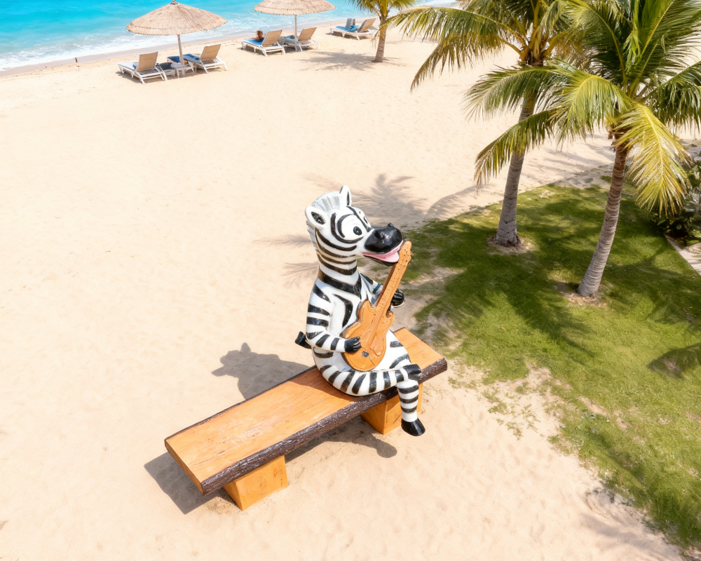 Zebra Animal Fiberglass Outdoor Interactive Sculptures for Park Decoration