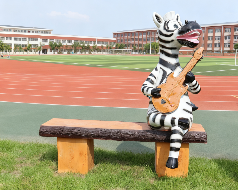 Zebra Animal Fiberglass Outdoor Interactive Sculptures for Park Decoration