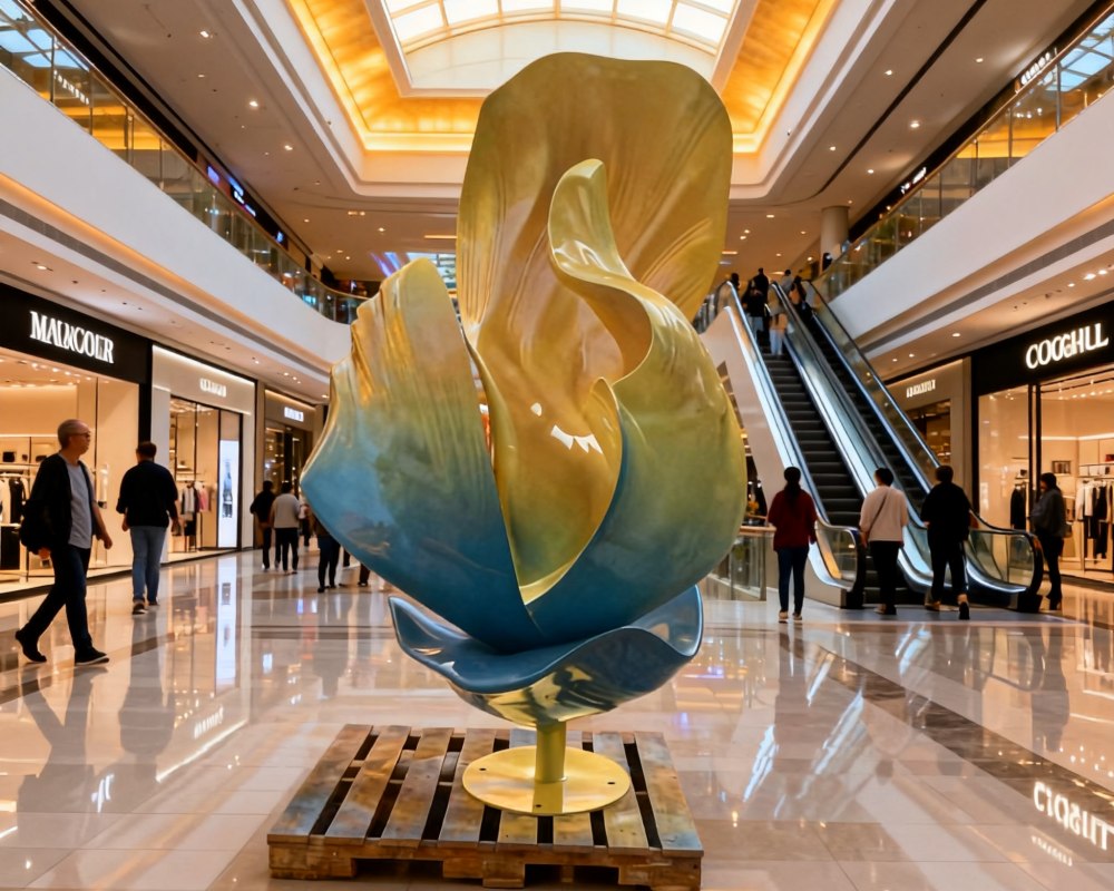 Modern Large Metal Stainless Steel Outdoor Abstract Flowers Sculpture