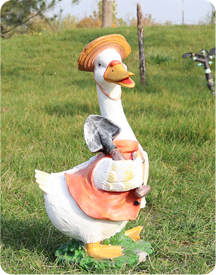 Cartoon goose sculpture