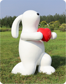 Heart Rabbit Sculpture