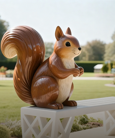 Escultura de cadeira de esquilo