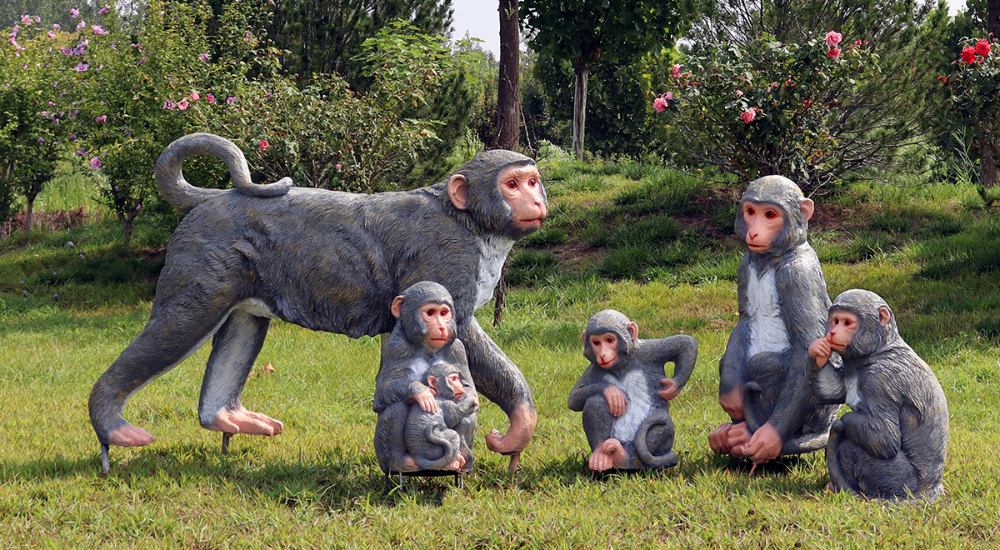 محاكاة مزيج النحت القرد الذهبي الألياف الزجاجية (2)