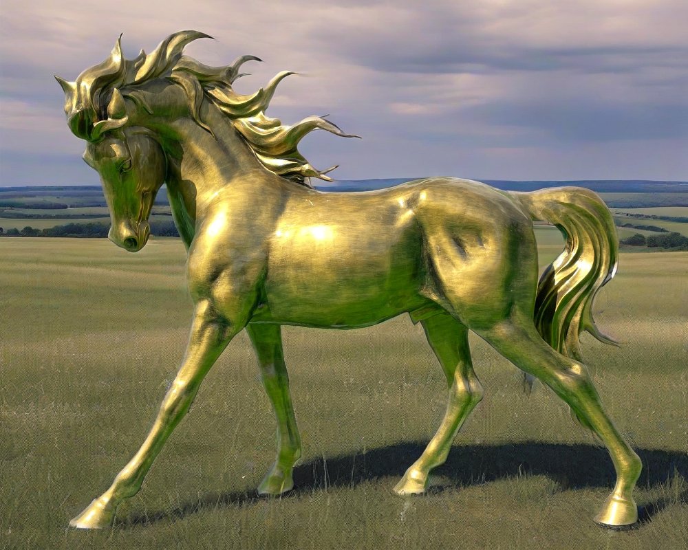 Décoration de paysage de jardin de sculptures de cheval de fibre de verre de simulation