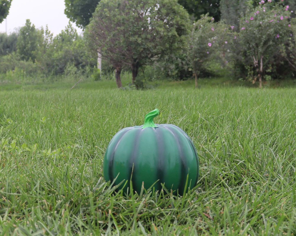 Деревенские скульптуры тыквы из стекловолокна с имитацией декора на открытом воздухе