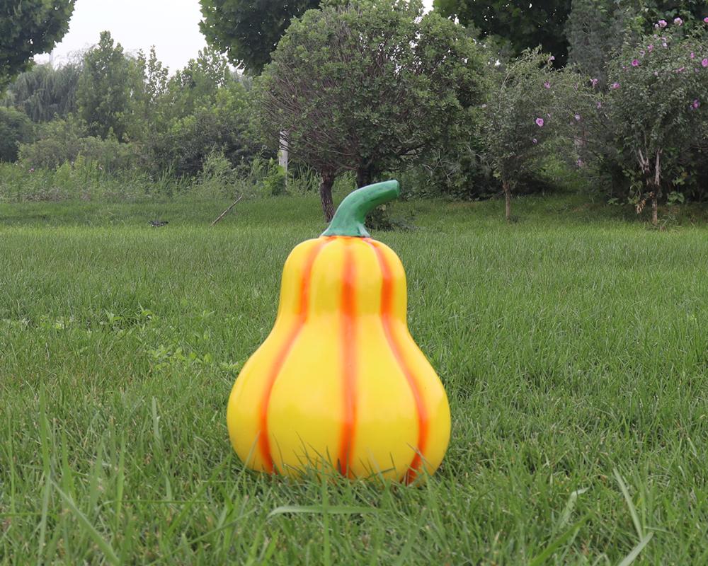 Деревенские скульптуры тыквы из стекловолокна с имитацией декора на открытом воздухе