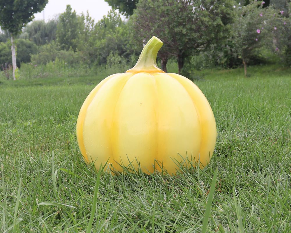 Деревенские скульптуры тыквы из стекловолокна с имитацией декора на открытом воздухе