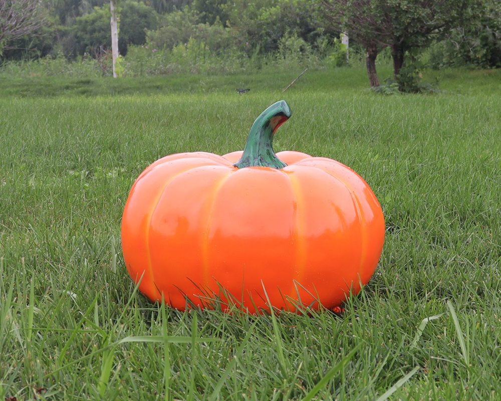 Деревенские скульптуры тыквы из стекловолокна с имитацией декора на открытом воздухе