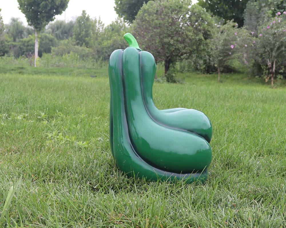 Деревенские скульптуры тыквы из стекловолокна с имитацией декора на открытом воздухе