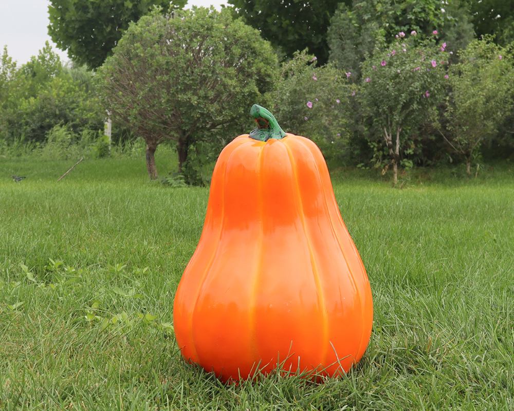 Деревенские скульптуры тыквы из стекловолокна с имитацией декора на открытом воздухе