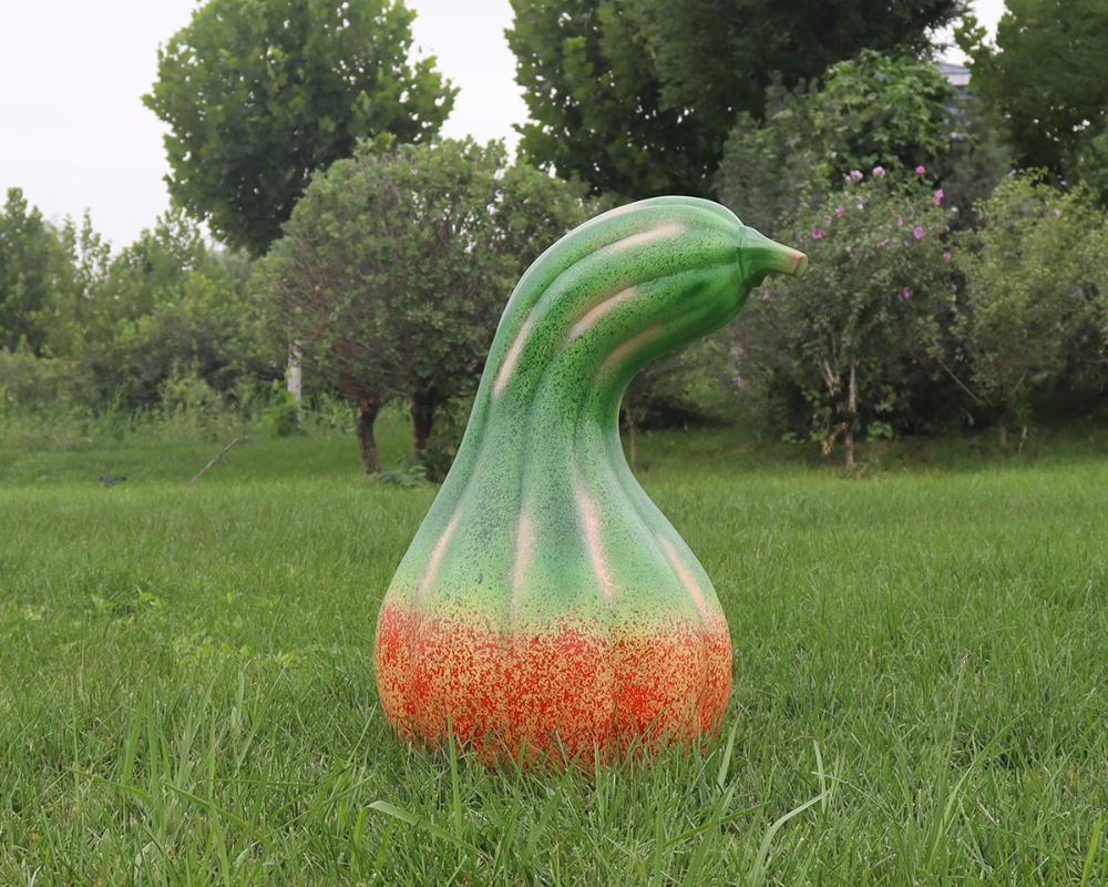 Деревенские скульптуры тыквы из стекловолокна с имитацией декора на открытом воздухе