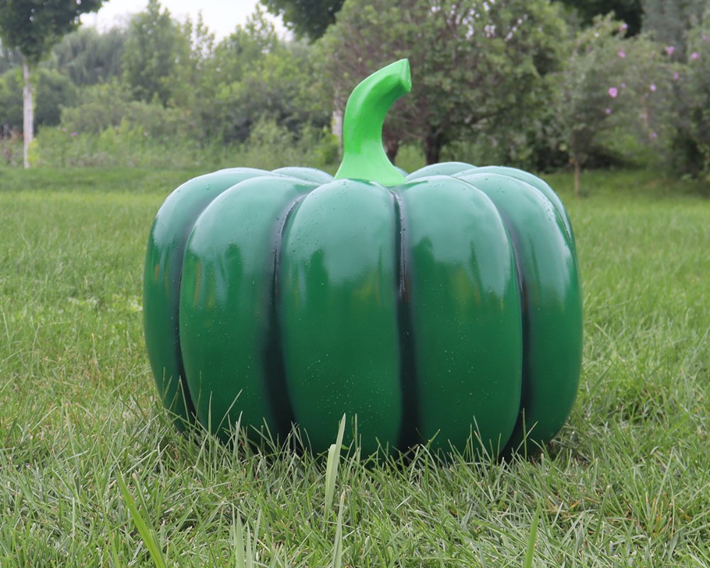 Деревенские скульптуры тыквы из стекловолокна с имитацией декора на открытом воздухе